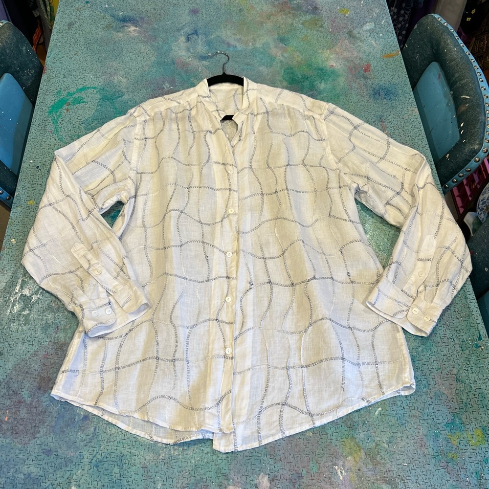 Ombré Stitched 🧵 Linen Jacket